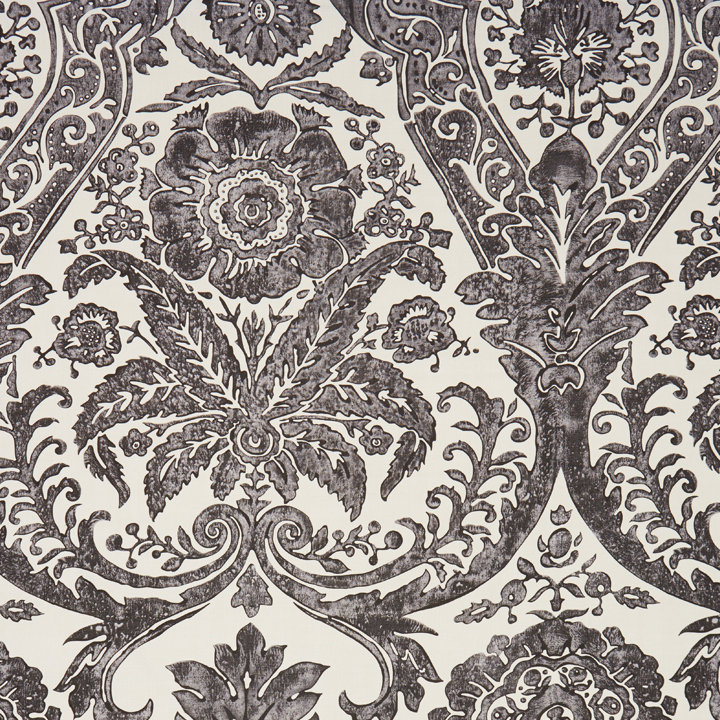 Oriana Damask Wallpaper Roll, Graphite