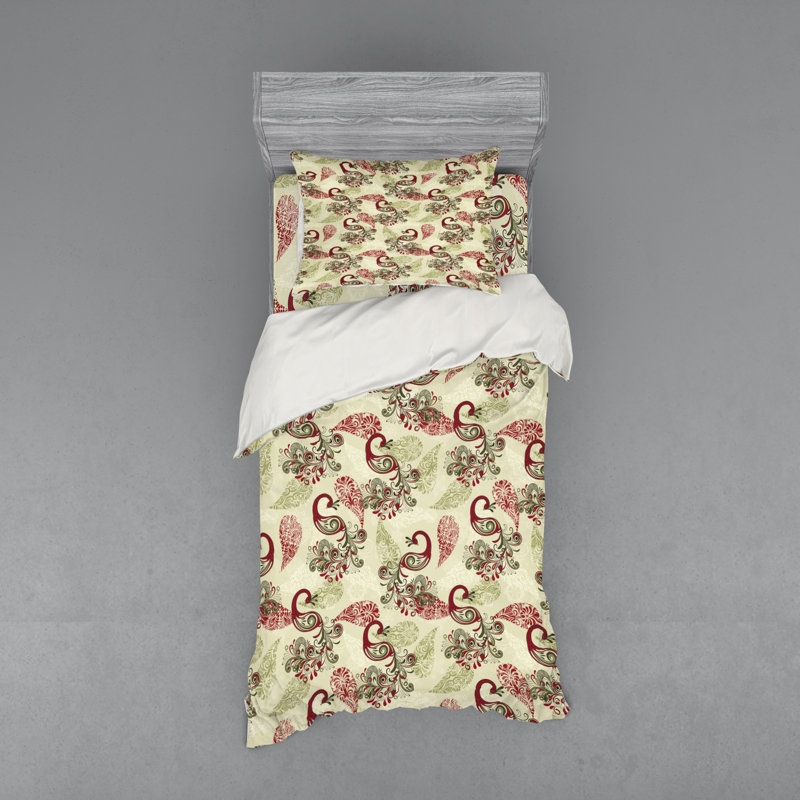 Modern & Contemporary Paisley Duvet Cover, Twin Duvet Cover + 2 Additional Pieces