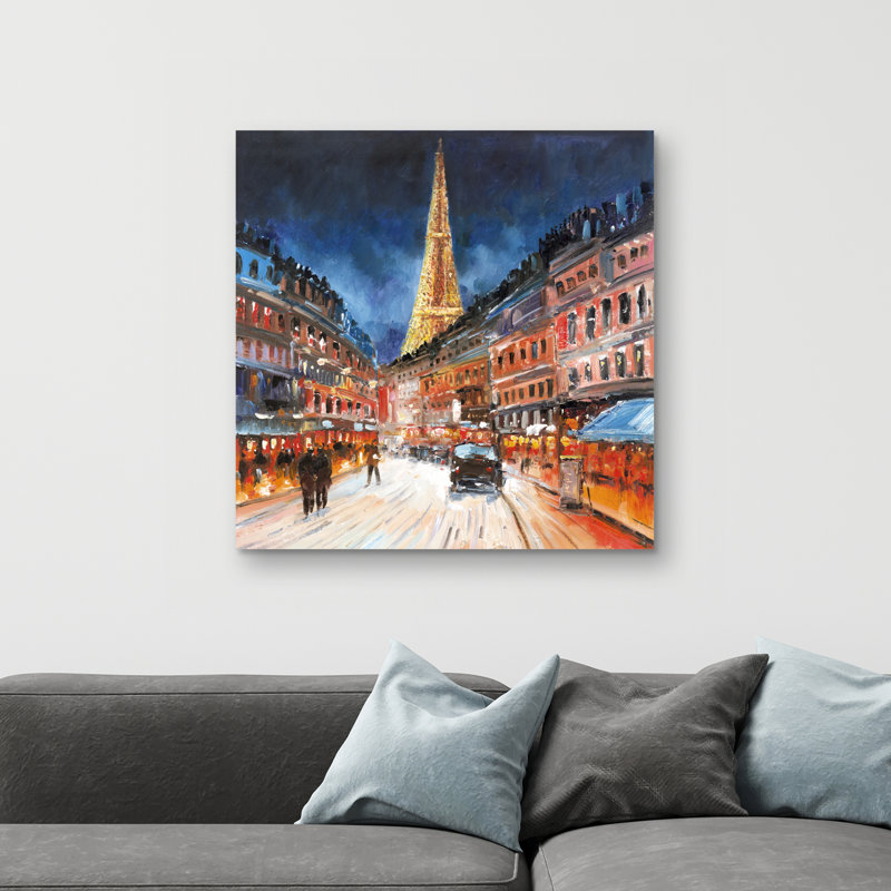 Illuminated paris - 32"x32" art on canvas