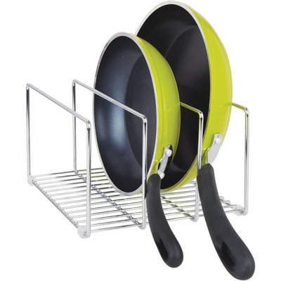 Baking Tray Organizer Rack, Freestanding Wire Storage Holder For Baking Sheets, Trays, Pans And Kitchen Cookware, Chrome