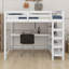 Wood Loft Bed With Desk : Full Size Loft Bed With 4-Storage Shelves And Under-Bed Desk Solid Wood Bed