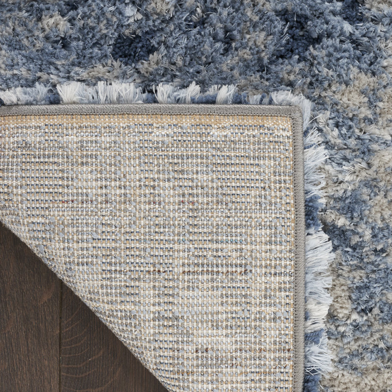 Tapis bleu / ivoire Milsap Dreamy, Rectangle 7 pi 10 po x 9 pi 10 po