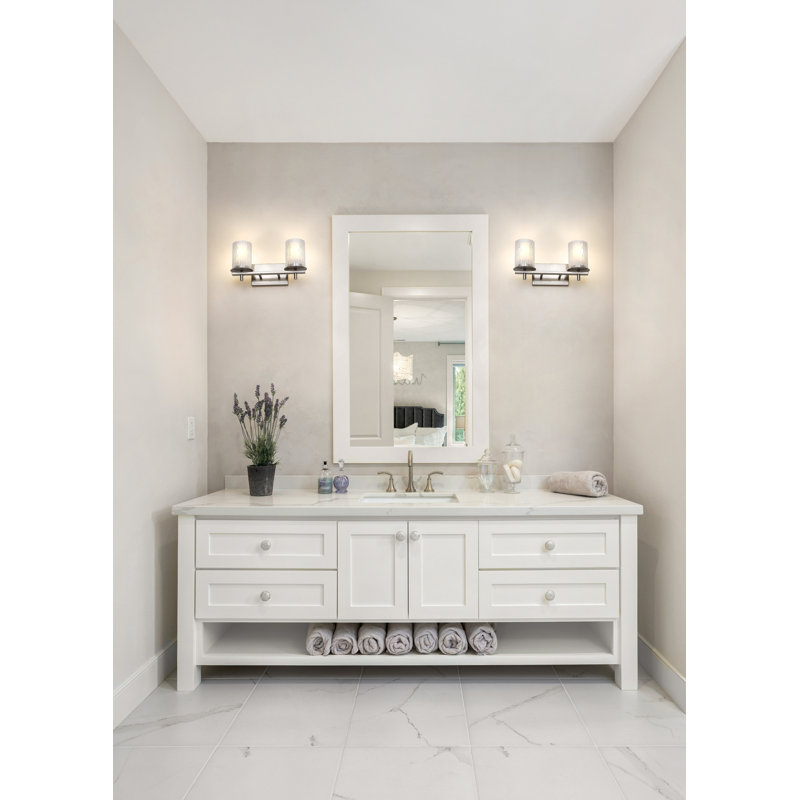 Ensemble de meuble-lavabo 2 lumières Roddrick, Nickel brossé