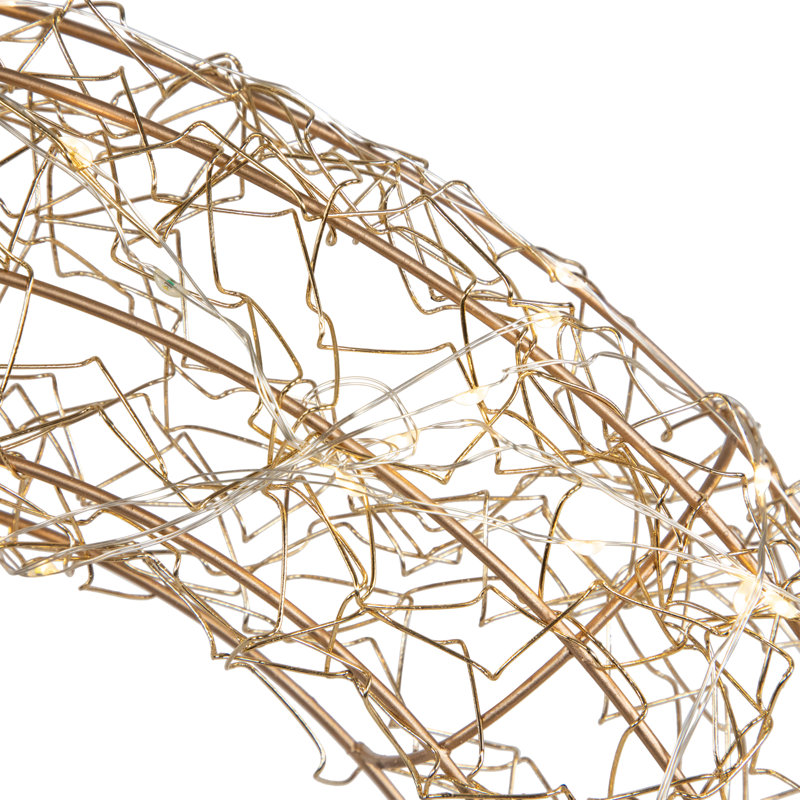 Faux Lighted Metal 18'' Wreath