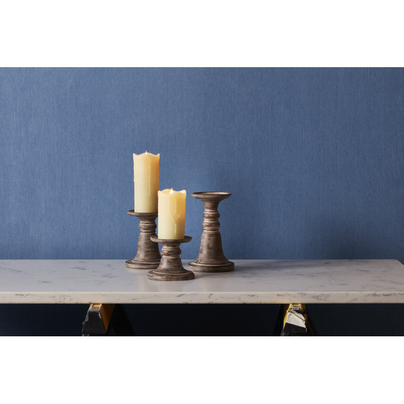 3 Piece Resin Candlestick Set