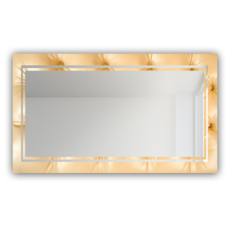 Miroir de salle de bain/meuble-lavabo contemporain en cuir moderne &, H 29,5 po x l 39,4 po