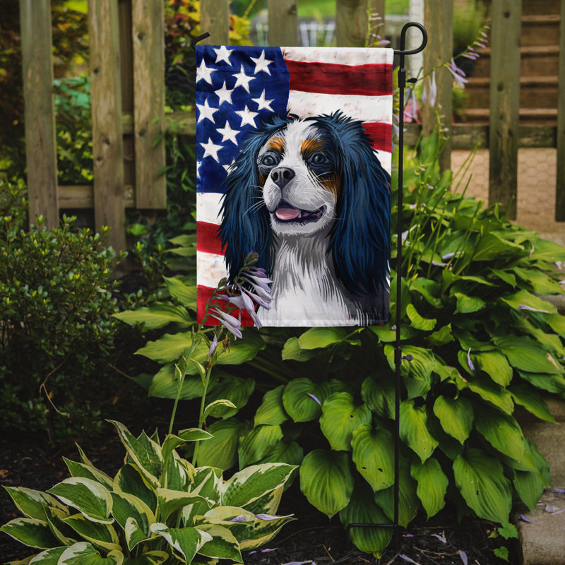 Polyester à 2 côtés 15 x 11 po drapeau de jardin, Épagneul King Charles