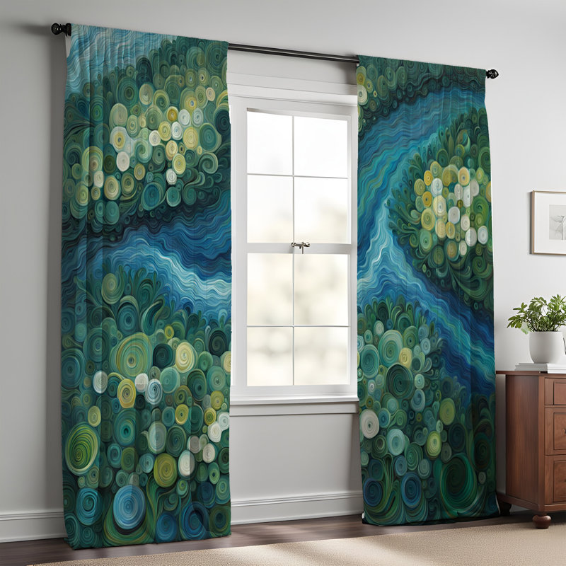 Paire de rideaux semi-transparents Elzo, L 20 po x L 82 po