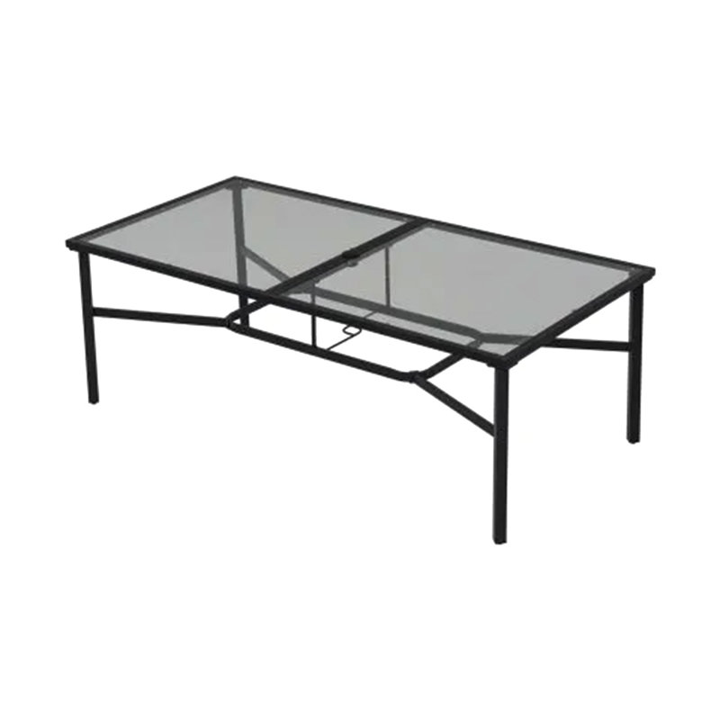 Arita Glass Top Metal Base Dining Table