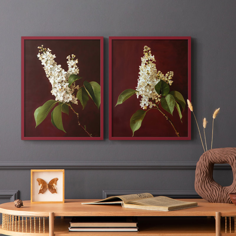 Série FLORAL CXCIX - Reproduction encadrée de qualité supérieure - prête à être accrochée - aucun clou requis - aucun clou requis