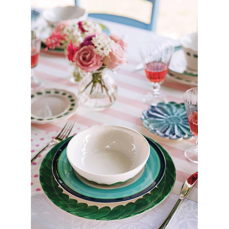 Lisbon Green Brushstroke Salad Plate