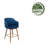 Grieteke 28'' Velvet Upholstered Bar Stool with Rubberwood Legs-1987071837