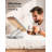 Bamboo 360 Rotating Book Stand For Reading, Adjustable Textbook Holder For Reading, Foldable Desktop Cookbook Stand With Protective Page Clips, Fits All Books - Silver