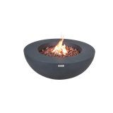 Foyer d'extérieur en béton liquide de 42 po Lunar Bowl, gris foncé
