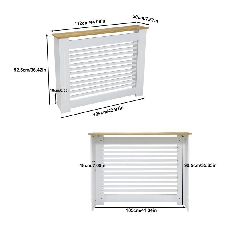 Radiator Cover, Size: 92.5cm H x 112cm W x 20cm D