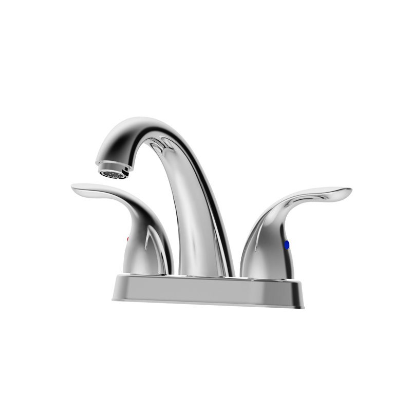 2 robinets de salle de bain, finition, bec moyen de 5,45 po, cartouche en céramique, arc monté sur le pont, céramique, avec plaque