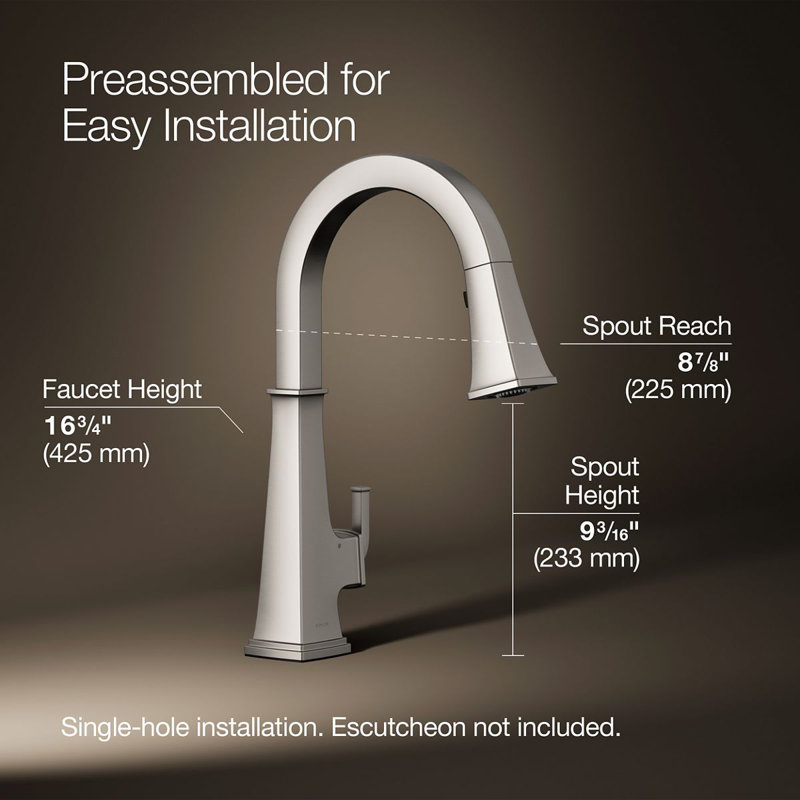 Riff Touchless Pull-Down Kitchen Sink Faucet, Vibrant Stainless