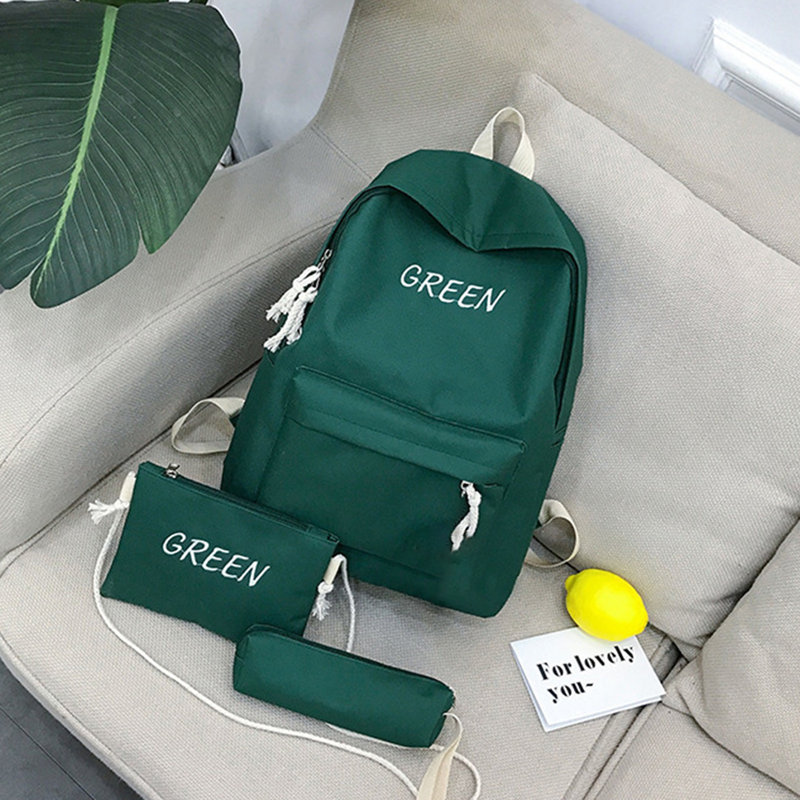 Ensemble de 3 sacs en toile à grande capacité 3 pièces Fashion Style, Green
