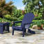 Chaise Adirondack pliante en bois franc Zenithia avec 2 porte-gobelets, chaise d'extérieur à lattes pour terrasse et bord de piscine