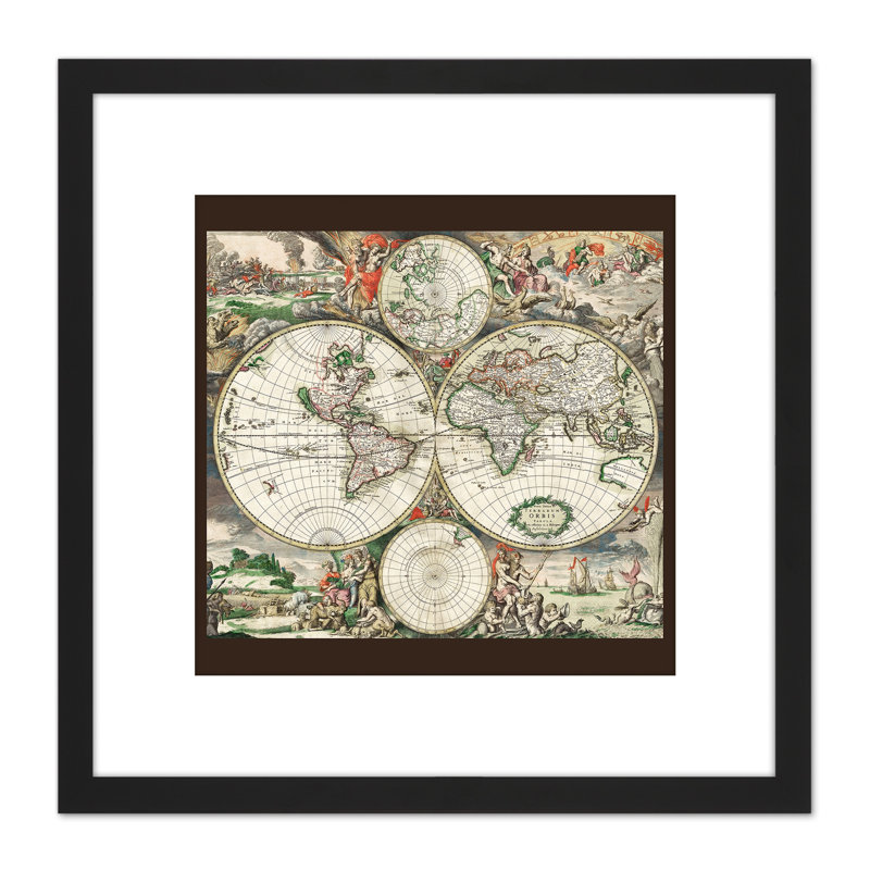 Van Schagen 1689 Map Of The World - Single Picture Frame Painting
