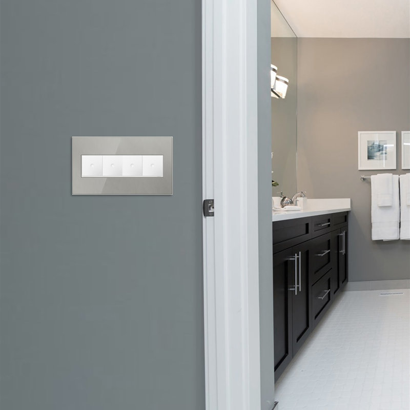 Plaque murale berçante 4-Adange®, Acier inoxydable brossé