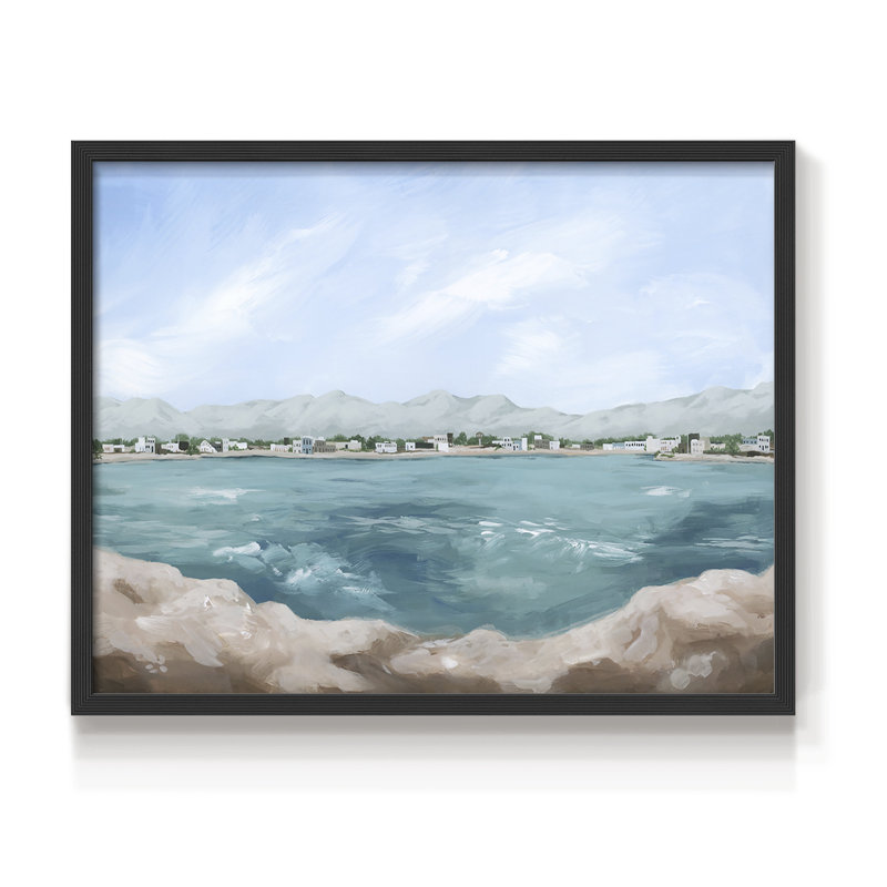 Turquoise Isle III - reproduction encadrée - réarmable, H 8 po x l 10 po, Noir, noir, noir, noir