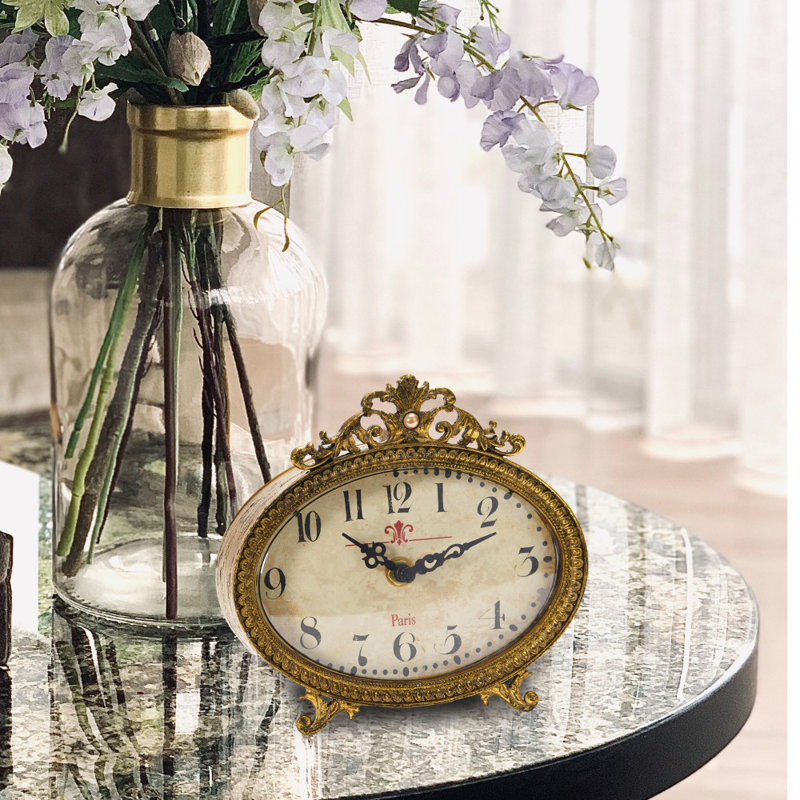Horloge de cheminée décorative, Or
