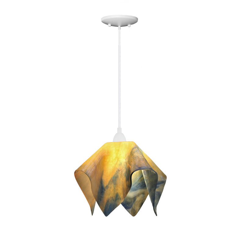 Amergin 1 - Light Unique/Statement Pendant, Large, White, Strawflower