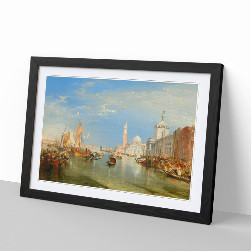Dogana and the Santa Maria by Joseph Mallord William Turner - Picture Frame Painting, Black Framed, 48cm H x 65cm W x 2cm D