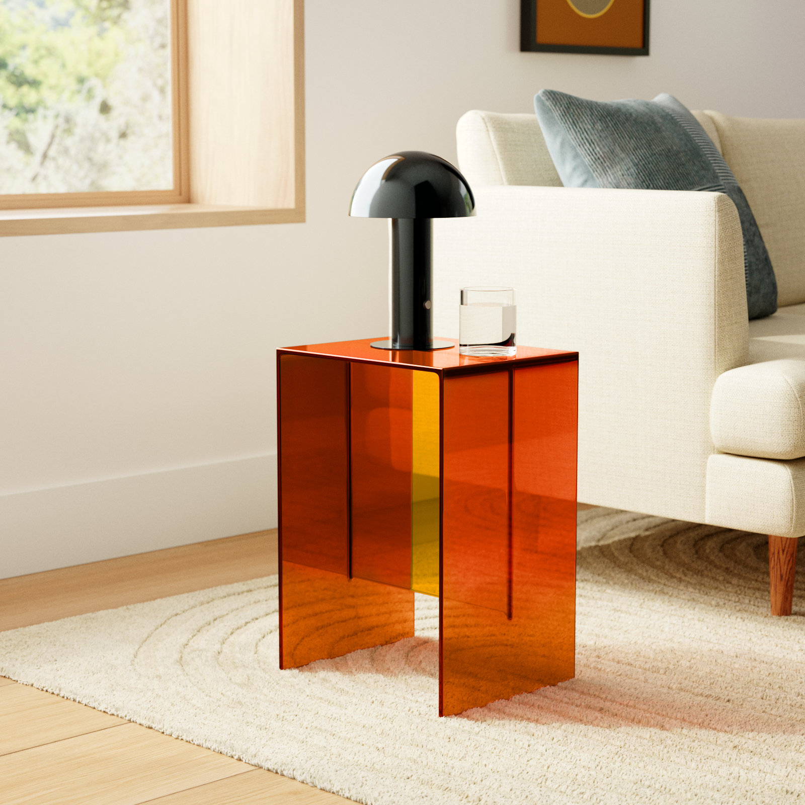 Max Beam End Table, Amber