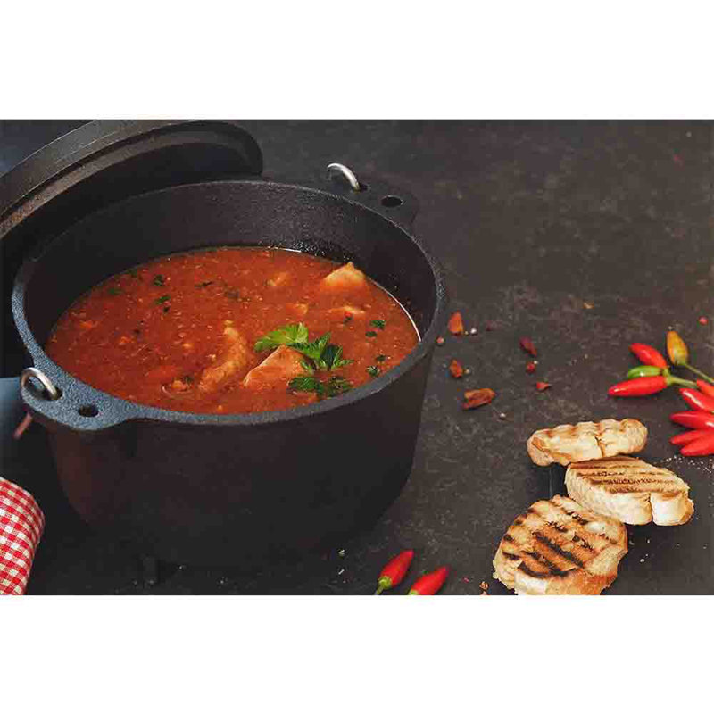 Grill-Ready 4.1 Quart Cast Iron Dutch Oven with Stainless Steel Handle