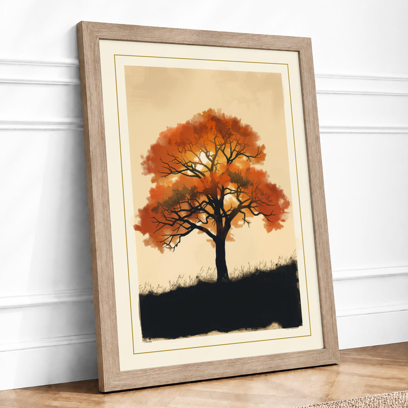 Autumn Tree Boho - Framed Print, A1 - 84.1 x 59.4 cm, Oak