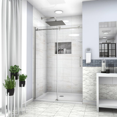 Shower Door 48" W X 76"H Single Sliding Bypass Shower Enclosure