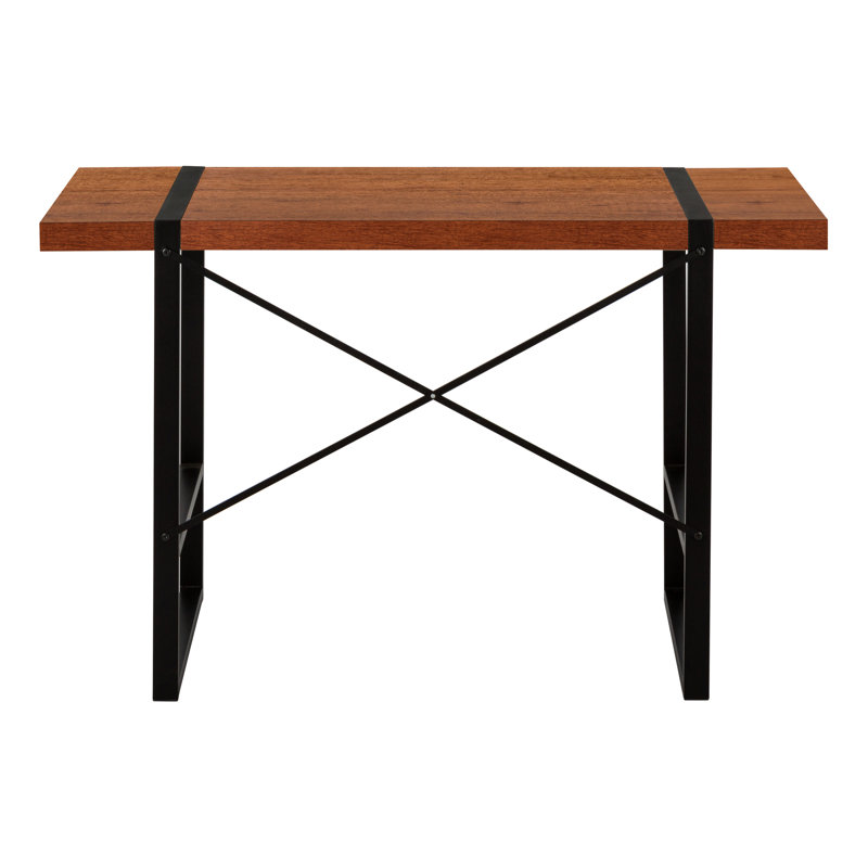 Bureau d'ordinateur, bureau personnel, ordinateur portable, L 48 po, travail, stratifié brun, contemporain, moderne
