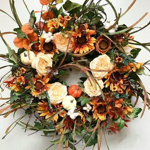 Fall Peony and Pumpkin Wreath, Autumn Year Round Wreaths for Front Door,  Artificial Autumn Front Door Wreath Christmas Thanksgiving Wreath for Home  Farmhouse Decor and Festival Celebration 