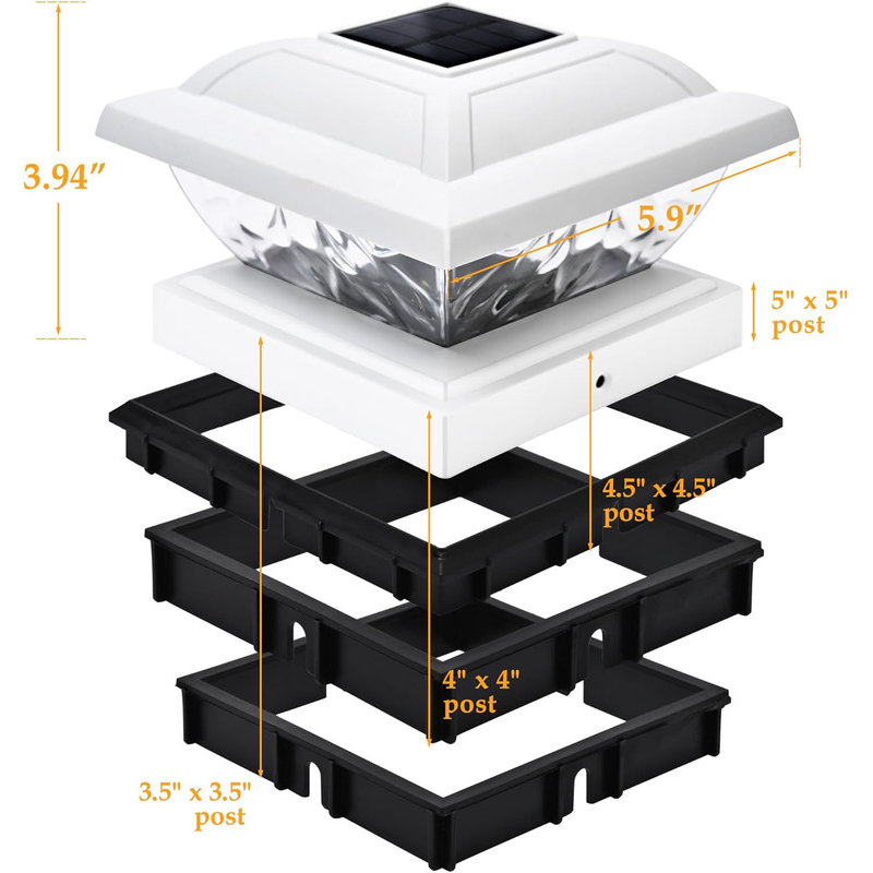 Solar Powered Lamp Post (Full), White
