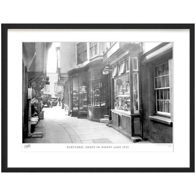 Hertford, Shops In Honey Lane 1933 - Single Picture Frame Print, 40cm H x 50cm W x 2.3cm D