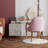Pink Dining Chairs With Arms, Set Of 2