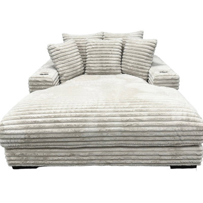 Méridienne moderne taupe avec porte-gobelet et pour le confort de la chambre à coucher
