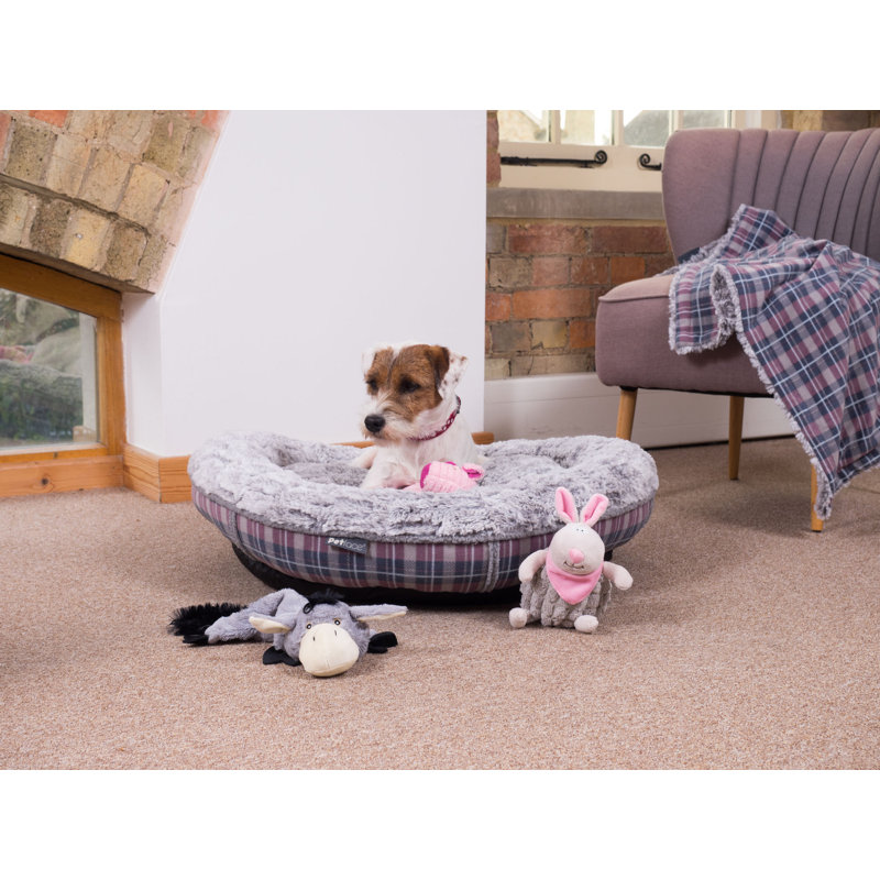 Striped Orthopedic Fleece Pet Bed, Extra Large (95cm W x 95cm D x 15cm H)