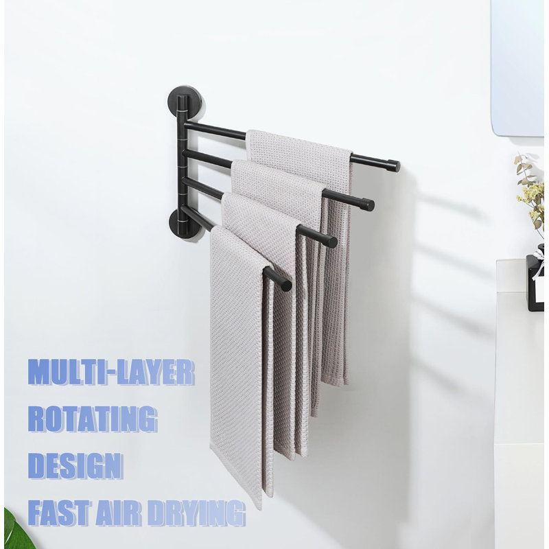 Gold Stainless Steel 4-Bar Swivel Towel Rack