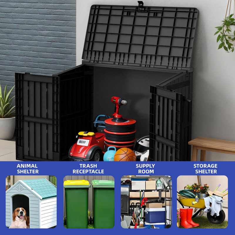 Remise à outils 36 pi³ en plastique durable pour portes de jardin