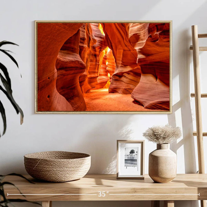 Canyon ensoleillé en Arizona, Cadre flottant en bois naturel, 25 po x 17 po