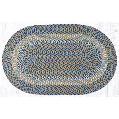  Tapis rustique tressé ovale multi-tons - décor maison de campagne durable
