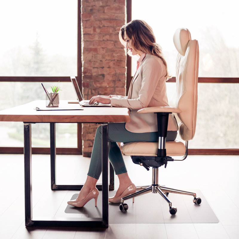 Valuemat Basic Vinyl Lipped Chair Mat for Hard Floors - 36" x 48"