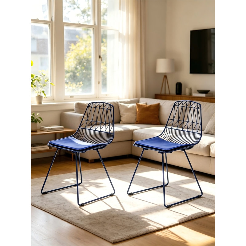 Chaises de bistro en métal Industrial, Blue, Blue