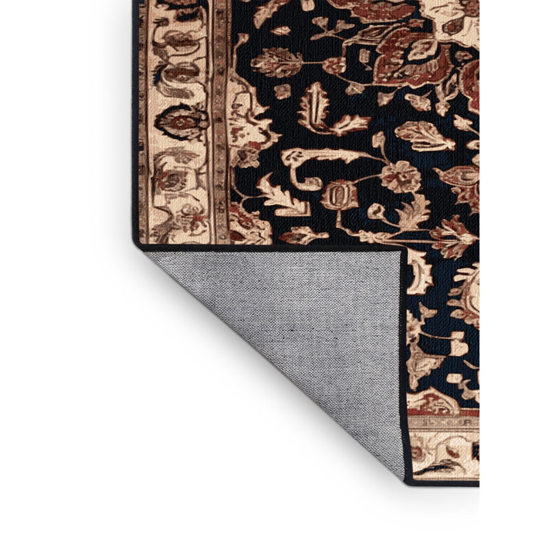 Tapis brun lavable à la machine, Rond 8 pi