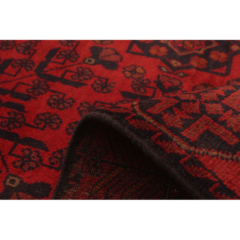 Tapis de la zone en laine rouge 4 pi 1 po x 6 pi 1 po à main one-of-kind-noué la 2010s esari turque Allaina