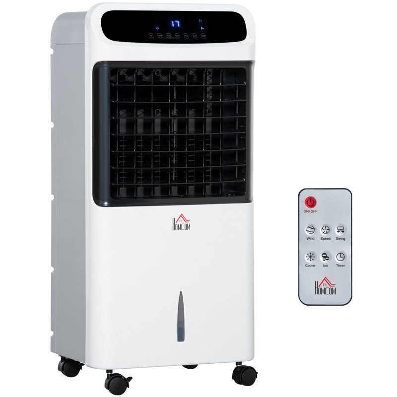 HomCom Portable Evaporative Cooler with Remote Included, White