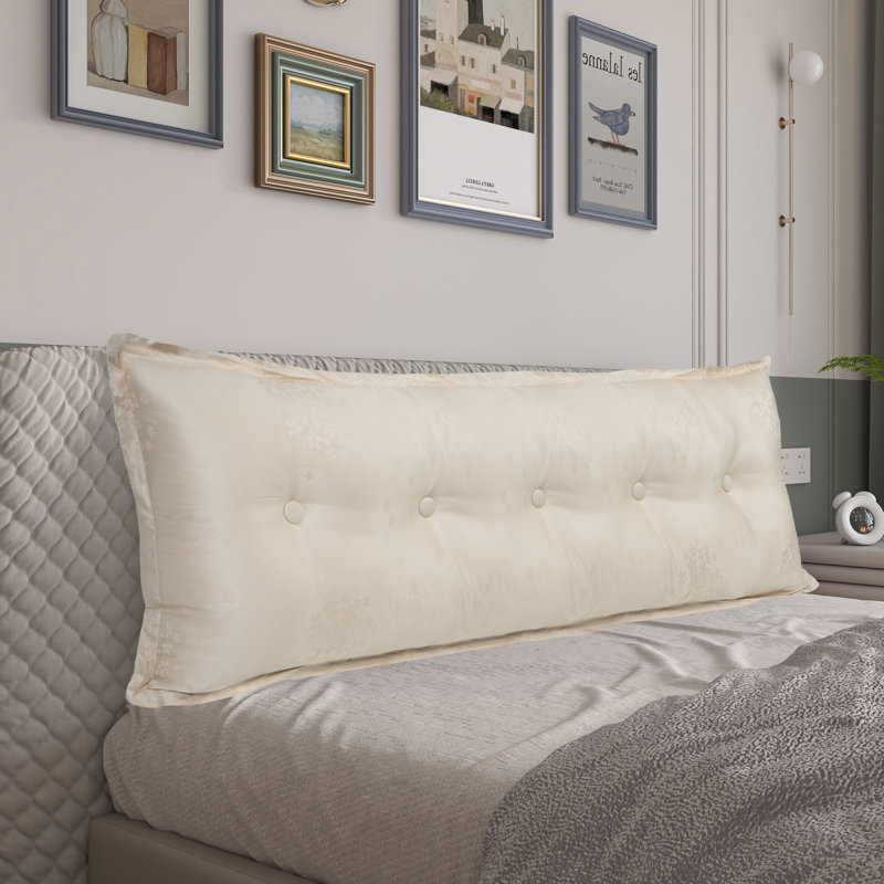 Coussin de siège de tête de lit capitonné à dossier Sit-up Back Comfort, Grand lit, Beige clair